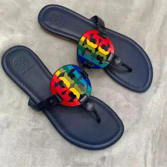 Tory Burch miller rainbow stripe sandals