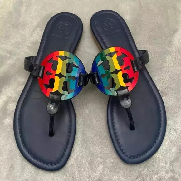 Tory Burch miller rainbow stripe sandals
