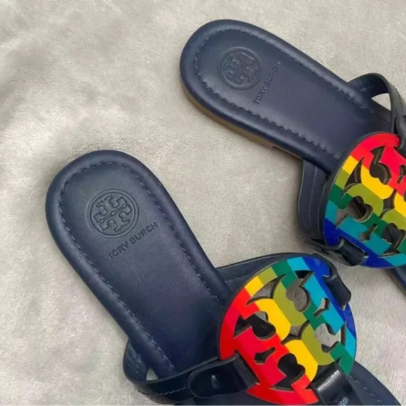 Tory Burch miller rainbow stripe sandals