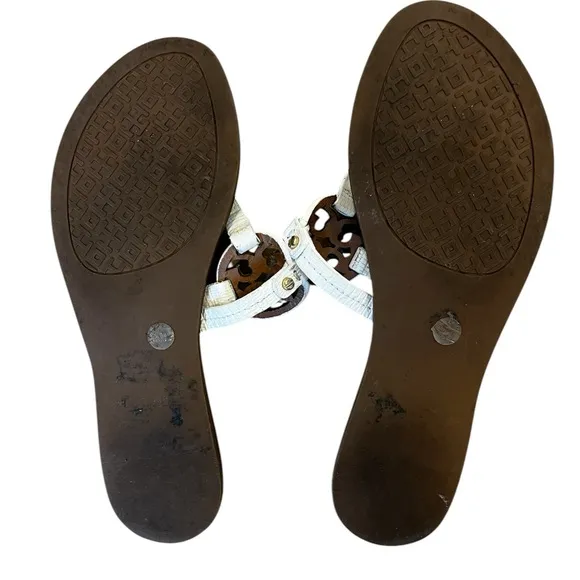 Tory Burch Mini Miller Gabriel Flat Thong in Ivory Womens Size 6