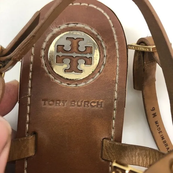 Tory Burch Women's Vaughn Gladiator Studded Thong Sandals W/Ankle Strap Size 9