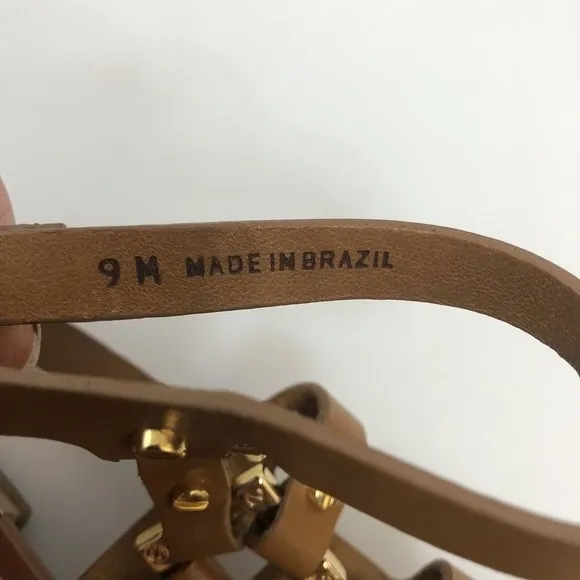 Tory Burch Women's Vaughn Gladiator Studded Thong Sandals W/Ankle Strap Size 9