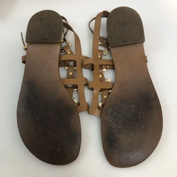 Tory Burch Women's Vaughn Gladiator Studded Thong Sandals W/Ankle Strap Size 9
