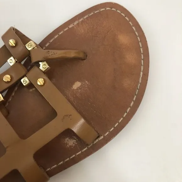 Tory Burch Women's Vaughn Gladiator Studded Thong Sandals W/Ankle Strap Size 9