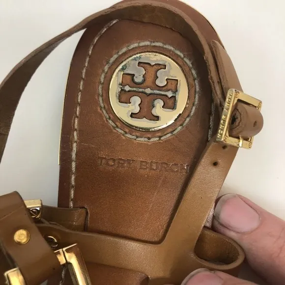 Tory Burch Women's Vaughn Gladiator Studded Thong Sandals W/Ankle Strap Size 9