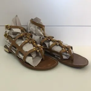 Tory Burch Women's Vaughn Gladiator Studded Thong Sandals W/Ankle Strap Size 9