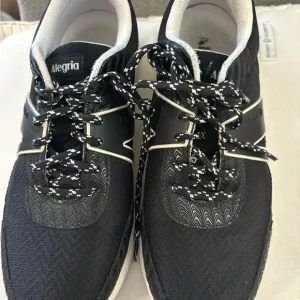 Traq by Alegria Black Sneakers with Breathable Mesh and Unique Lacing
