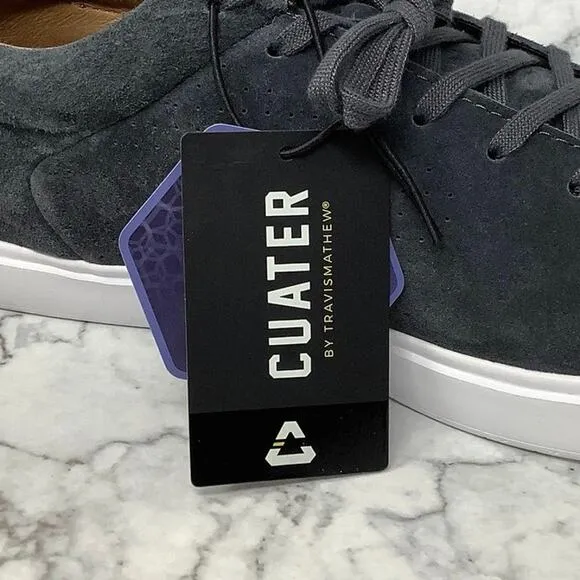 Travis Mathew Cuater Size 10 Grey Pinstripe Phenom Suede Sneakers Shoes P1-14