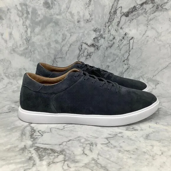 Travis Mathew Cuater Size 10 Grey Pinstripe Phenom Suede Sneakers Shoes P1-14