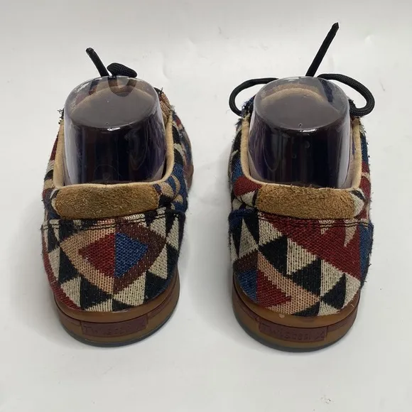 Twisted X Men's Tan &amp; Red Aztec Print Hooey Loper Lace Up Textile Shoes size 8