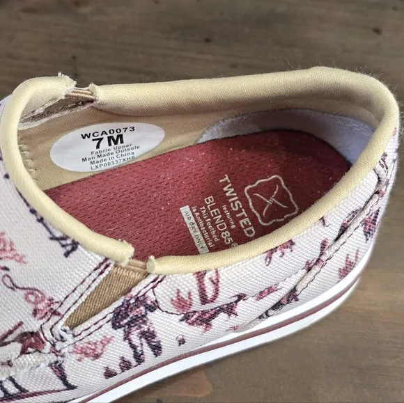 Twisted X Printed Canvas Slip-On Shoes