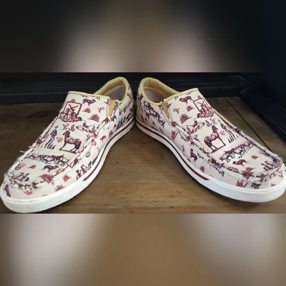 Twisted X Printed Canvas Slip-On Shoes