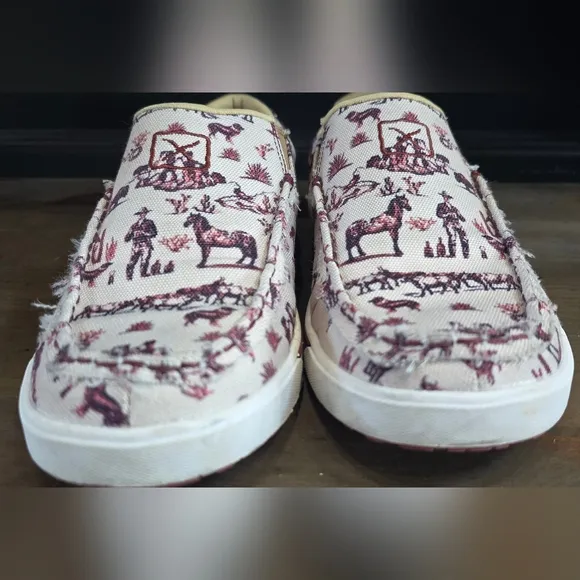 Twisted X Printed Canvas Slip-On Shoes