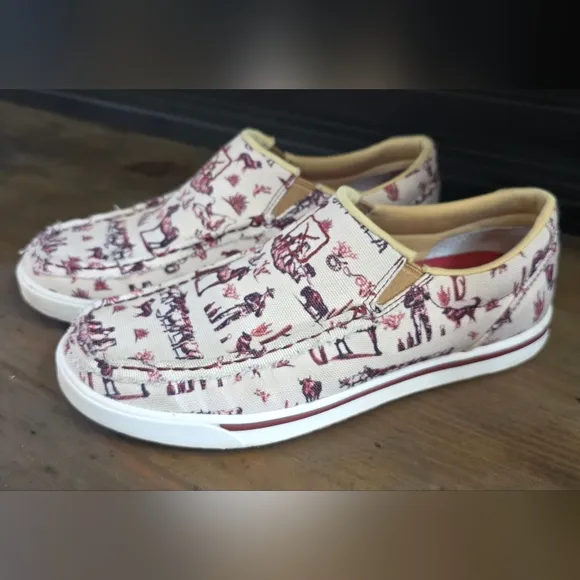 Twisted X Printed Canvas Slip-On Shoes