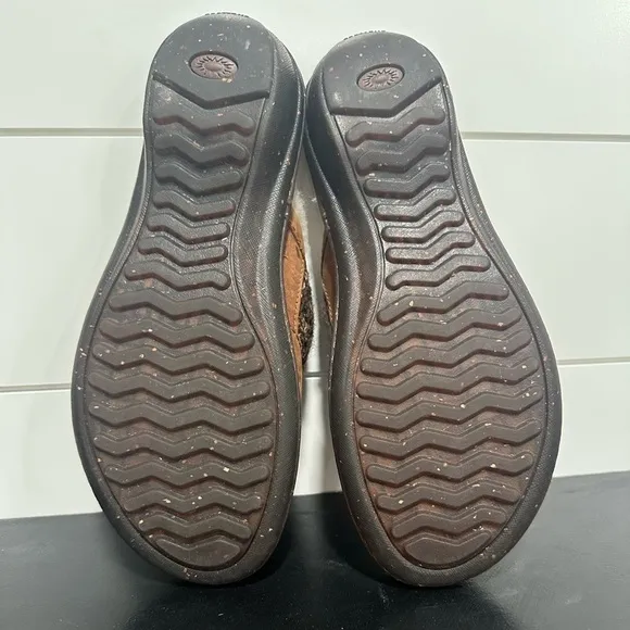 UGG Australia Leather Woven Knit Slip On Slides 8