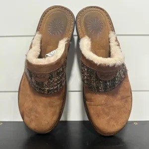 UGG Australia Leather Woven Knit Slip On Slides 8