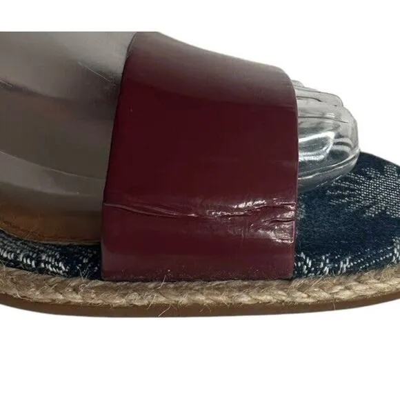 Ugg Australia Womens Amalia Denim Logo Double Band Slide Sandals Size 7