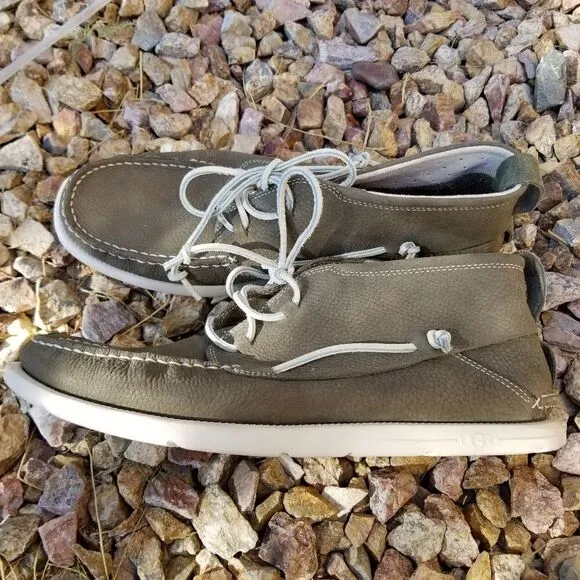 UGG Beach Moc Men's Leather Moccasin Boots in Moss Green Size 12 NEW