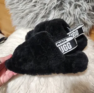 UGG/ Black Fluff Yeah Slide Sandals