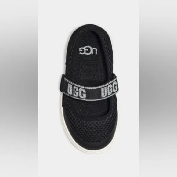 UGG Kids Toddle Black Rennon Skimmer Glitter Shoes Size