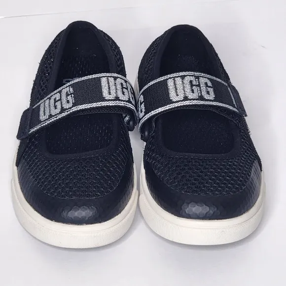 UGG Kids Toddle Black Rennon Skimmer Glitter Shoes Size