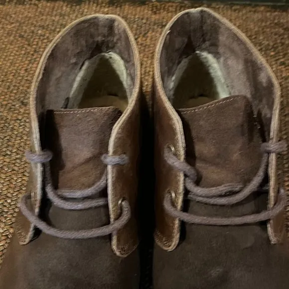 UGG Leather and Suede Chukka Boots Grizzly Brown Style 1014413