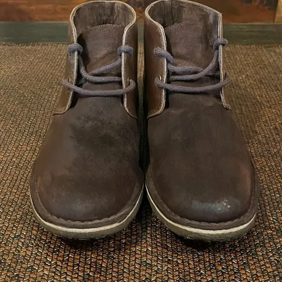 UGG Leather and Suede Chukka Boots Grizzly Brown Style 1014413
