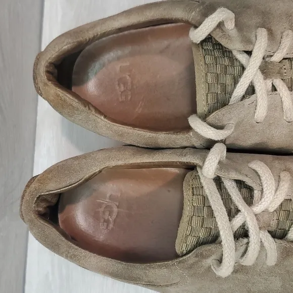 Ugg Mens Hapner Suede Details Woven Lace Up Comfort Sneakers shoes sz 11.5