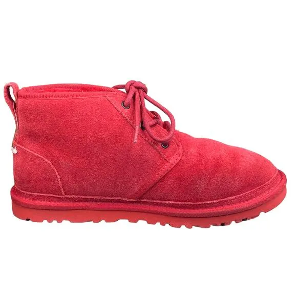 UGG Mens Neumel Red Suede Lace Up Winter Chukka Boots Size US 9