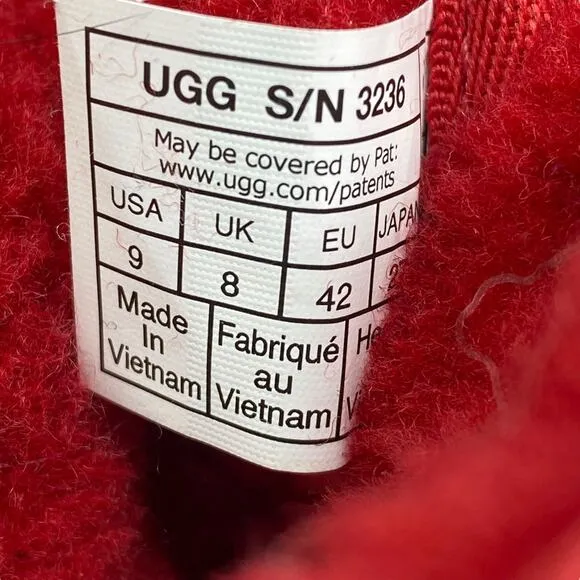 UGG Mens Neumel Red Suede Lace Up Winter Chukka Boots Size US 9