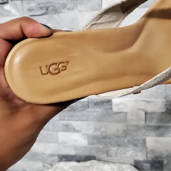 Ugg Natassia Metallic Basket Cork Wedge Sandals