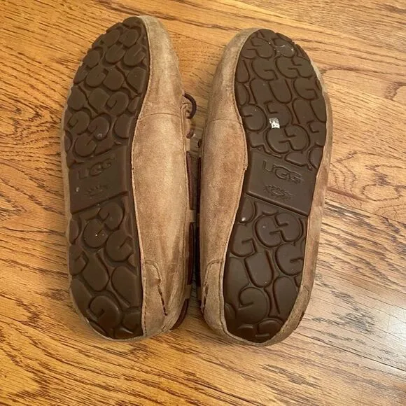 UGG womens slip on moccasin house shoessize 8 tan