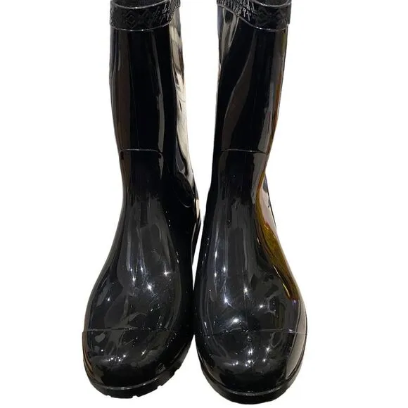 Ugg Raana Shiny Black Kids Rain Boots 2