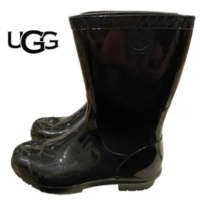 Ugg Raana Shiny Black Kids Rain Boots 2