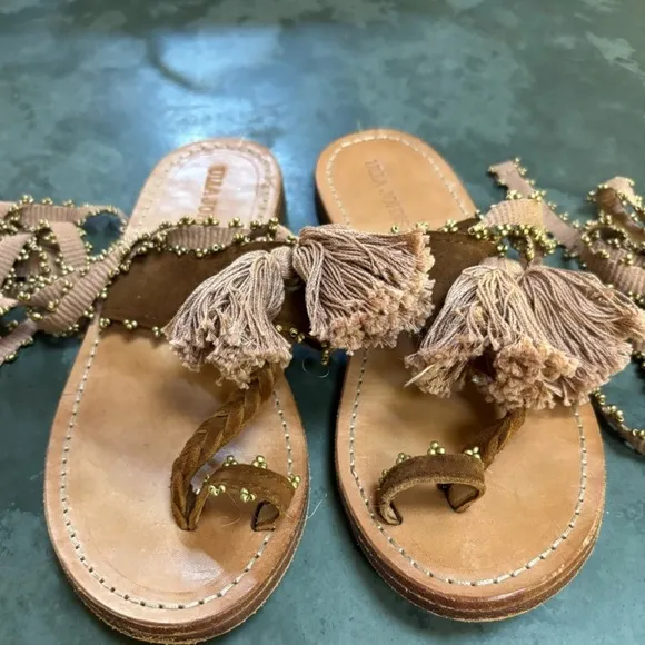 Ulla Johnson Brown Tassel Sandals
