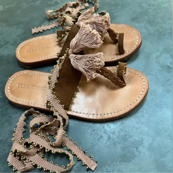 Ulla Johnson Brown Tassel Sandals