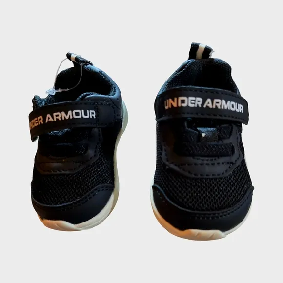 UNDER ARMOUR Baby Tennis Shoes Black/White 2K Newborn New