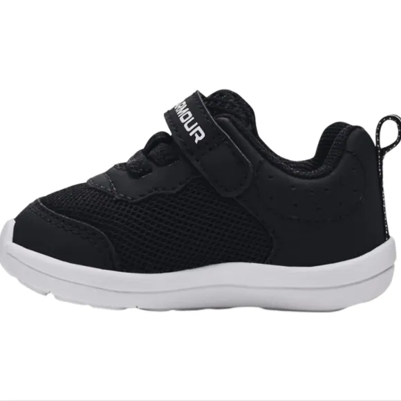 UNDER ARMOUR Baby Tennis Shoes Black/White 2K Newborn New