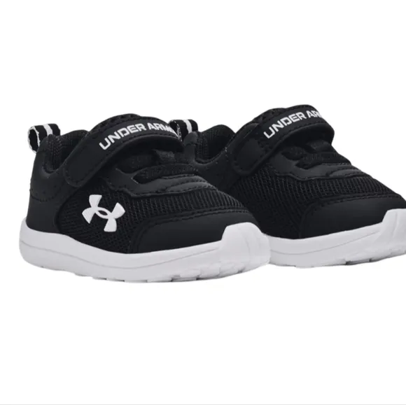 UNDER ARMOUR Baby Tennis Shoes Black/White 2K Newborn New