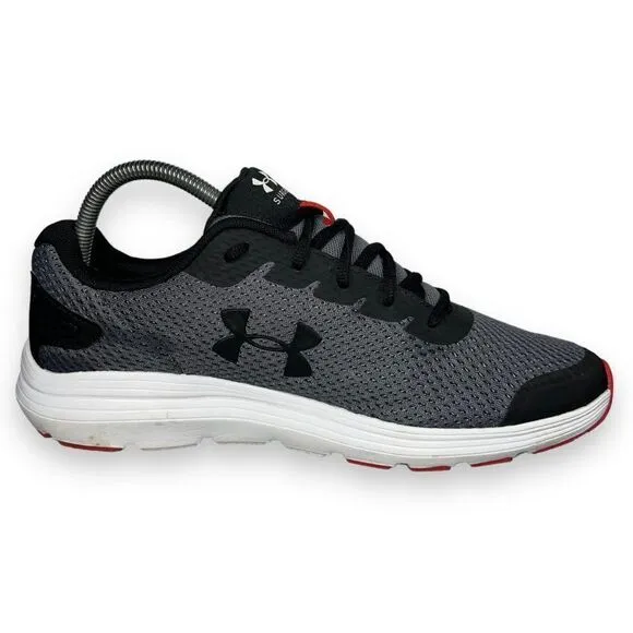 Under Armour UA Surge 2 Athletic Shoes Grey / Black / Red 3022595-100 Men's 8.5