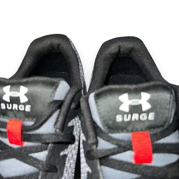 Under Armour UA Surge 2 Athletic Shoes Grey / Black / Red 3022595-100 Men's 8.5