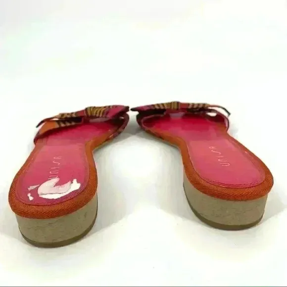 Unisa womens sandals size 6.5 Carissa multicolored bow stripes square toe 90s