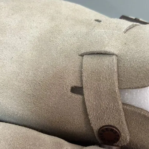 Unisex Taupe Birkenstock Boston Suede Slip-on Shoes
