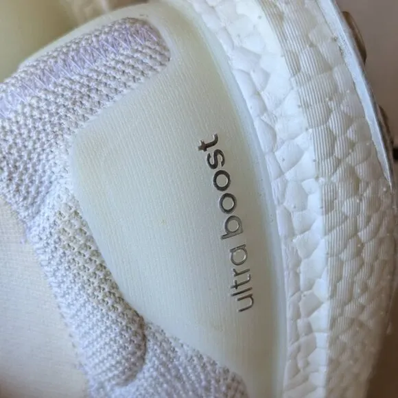 Used Adidas UltraBOOST Laceless Running Shoes – Triple White, Men’s Size 14