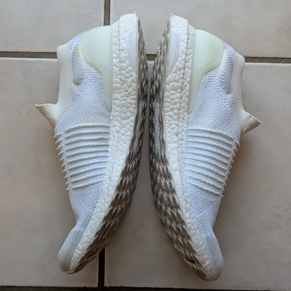 Used Adidas UltraBOOST Laceless Running Shoes – Triple White, Men’s Size 14