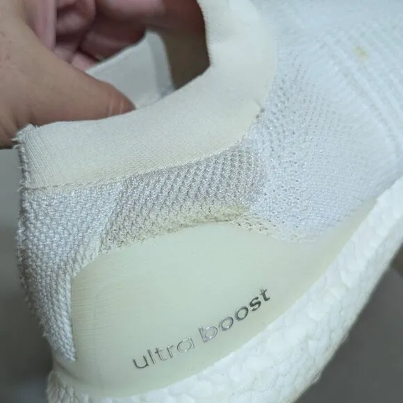 Used Adidas UltraBOOST Laceless Running Shoes – Triple White, Men’s Size 14