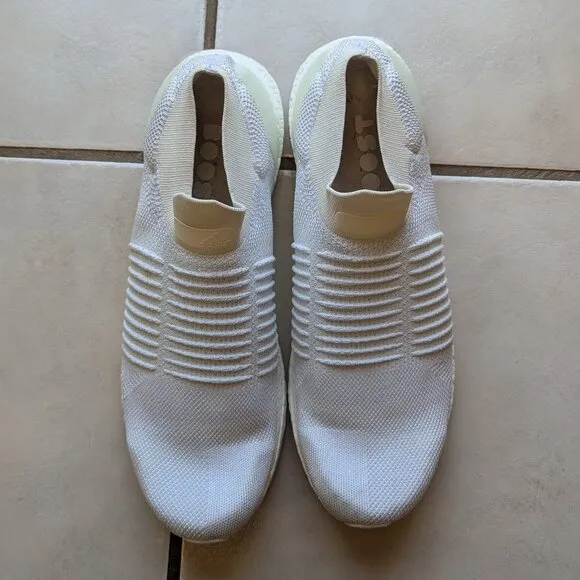Used Adidas UltraBOOST Laceless Running Shoes – Triple White, Men’s Size 14