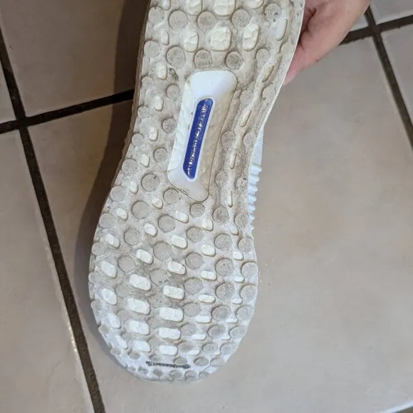 Used Adidas UltraBOOST Laceless Running Shoes – Triple White, Men’s Size 14