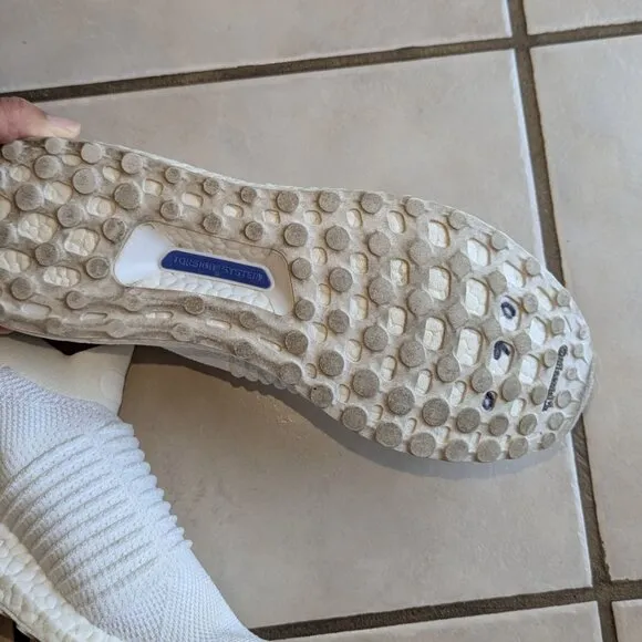 Used Adidas UltraBOOST Laceless Running Shoes – Triple White, Men’s Size 14