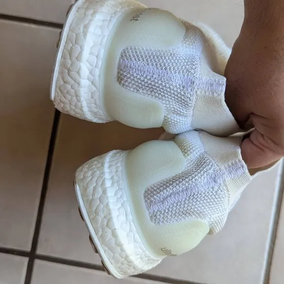 Used Adidas UltraBOOST Laceless Running Shoes – Triple White, Men’s Size 14